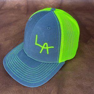 Richardson "LA" Trucker Neon Yellow Mesh Gray Snapback OSFM Unisex